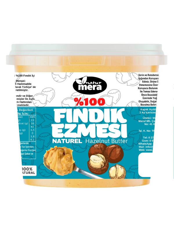 naturmera Şeker İlavesiz Fındık Ezmesi 1000 G