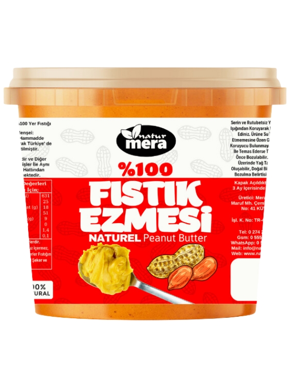 naturmera Şeker İlavesiz Fıstık Ezmesi 5000g (Tek Ambalajda Ekonomik Boy)